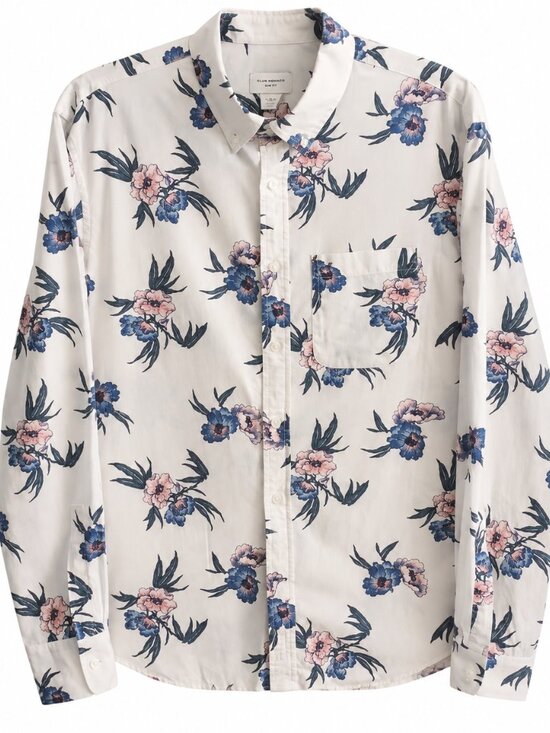 Club Monaco Other - Club Monaco Men’s Slim Fit Floral Button Up Shirt White Blue Pink M